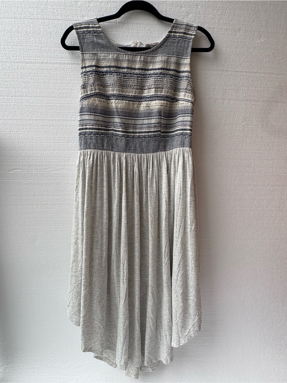 Dolan Textured Stripe Sleeveless Midi Dress Gray Blue Mixed Media Anthro
